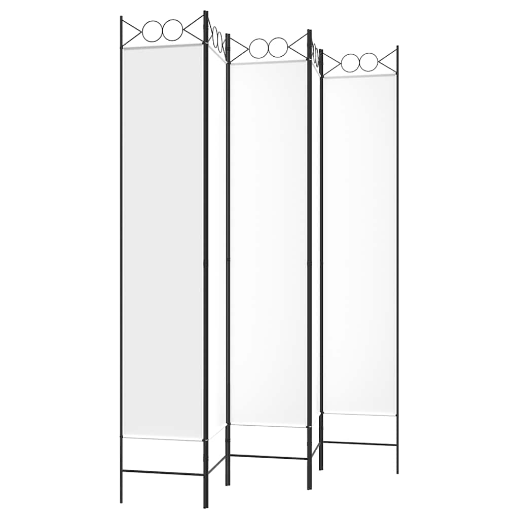 Divisorio a 5 Pannelli Bianco 200x220 cm Tessuto