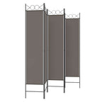 Divisorio a 5 Pannelli Antracite 200x220 cm Tessuto