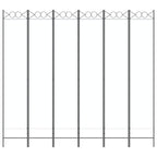 Divisorio a 6 Pannelli Bianco 240x200 cm Tessuto
