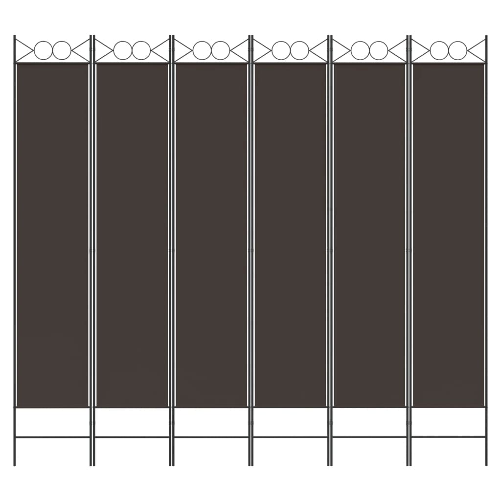 Divisorio a 6 Pannelli Marrone 240x220 cm in Tessuto