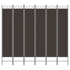 Divisorio a 6 Pannelli Marrone 240x220 cm in Tessuto