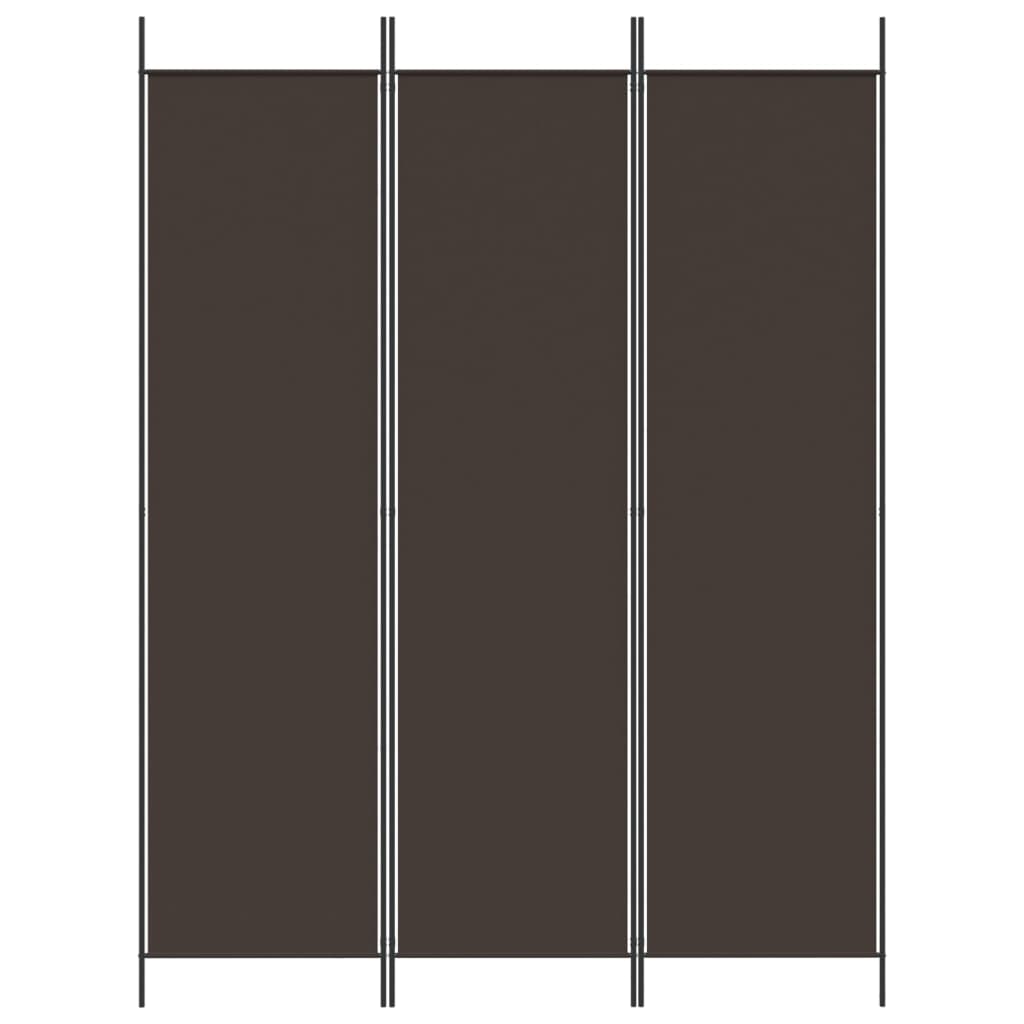 Divisorio a 3 Pannelli Marrone 150x200 cm in Tessuto
