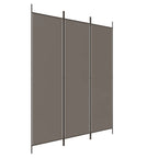 Divisorio a 3 Pannelli Antracite 150x200 cm in Tessuto