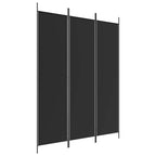Divisorio a 3 Pannelli Nero 150x200 cm in Tessuto