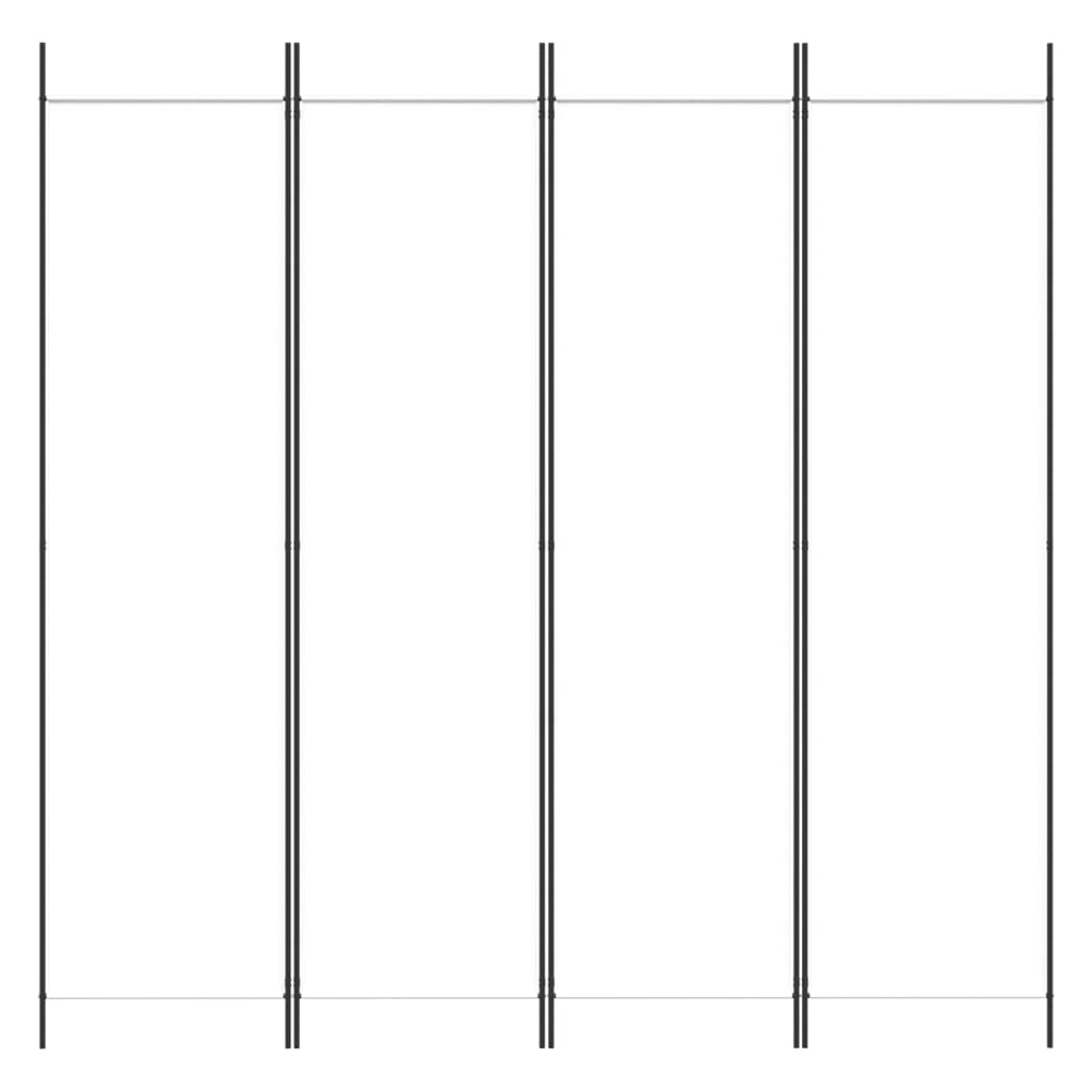 Divisorio a 4 Pannelli Bianco 200x200 cm Tessuto