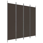Divisorio a 4 Pannelli Marrone 200x200 cm in Tessuto