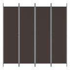 Divisorio a 4 Pannelli Marrone 200x200 cm in Tessuto