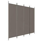 Divisorio a 4 Pannelli Antracite 200x200 cm Tessuto