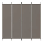 Divisorio a 4 Pannelli Antracite 200x200 cm Tessuto