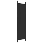 Divisorio a 4 Pannelli Nero 200x200 cm in Tessuto