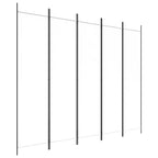 Divisorio a 5 Pannelli Bianco 250x200 cm Tessuto