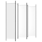 Divisorio a 5 Pannelli Bianco 250x200 cm Tessuto
