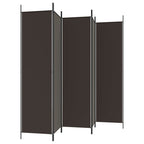 Divisorio a 5 Pannelli Marrone 250x200 cm in Tessuto