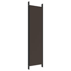 Divisorio a 5 Pannelli Marrone 250x200 cm in Tessuto