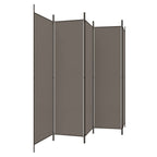 Divisorio a 5 Pannelli Antracite 250x200 cm Tessuto