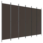 Divisorio a 6 Pannelli Marrone 300x200 cm in Tessuto