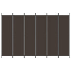 Divisorio a 6 Pannelli Marrone 300x200 cm in Tessuto