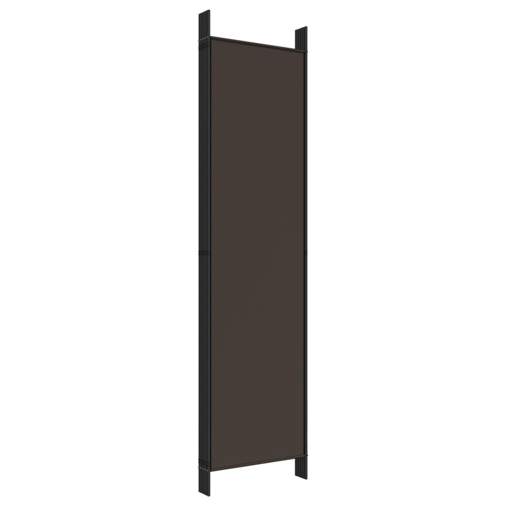 Divisorio a 6 Pannelli Marrone 300x200 cm in Tessuto