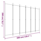 Divisorio a 6 Pannelli Antracite 300x200 cm Tessuto