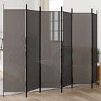 Divisorio a 6 Pannelli Antracite 300x200 cm Tessuto