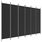 Divisorio a 6 Pannelli Nero 300x200 cm in Tessuto