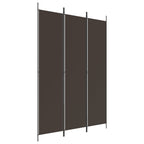 Divisorio a 3 Pannelli Marrone 150x220 cm in Tessuto
