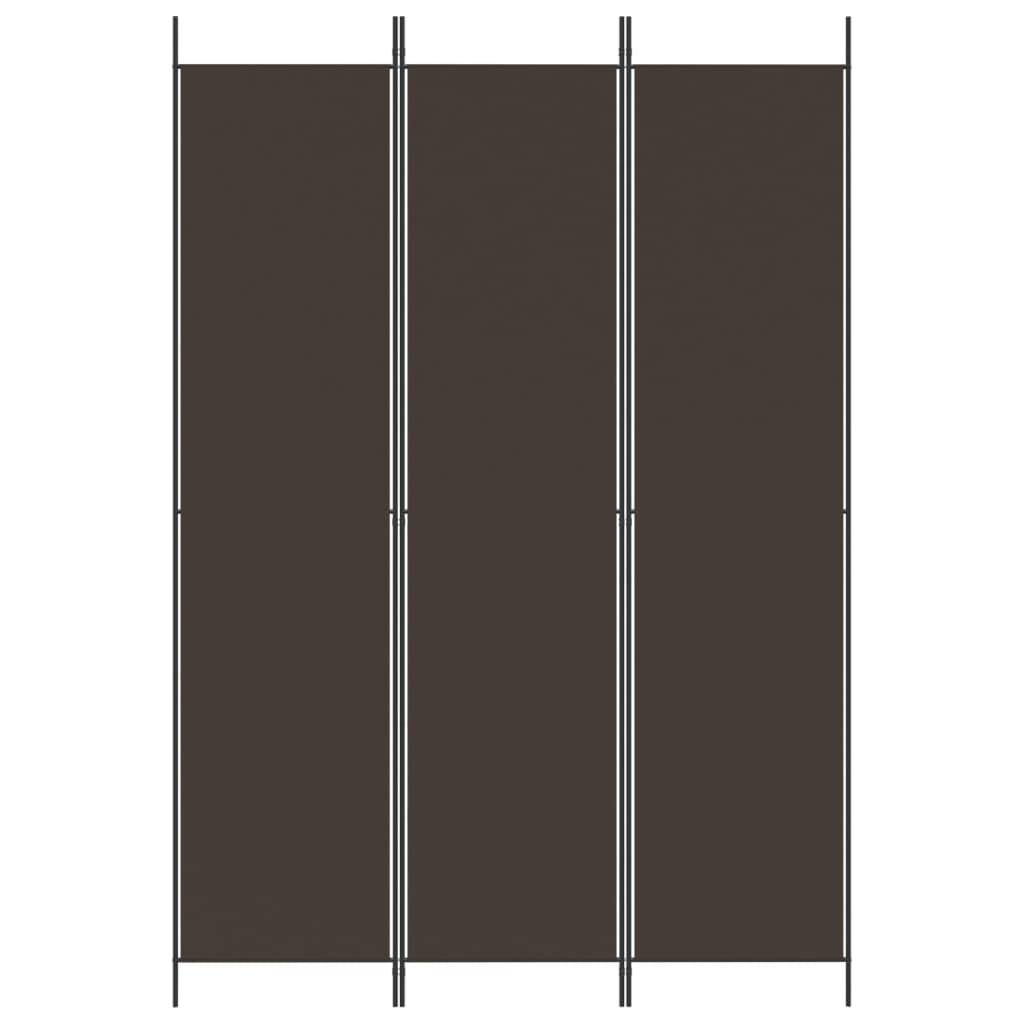 Divisorio a 3 Pannelli Marrone 150x220 cm in Tessuto