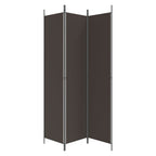 Divisorio a 3 Pannelli Marrone 150x220 cm in Tessuto