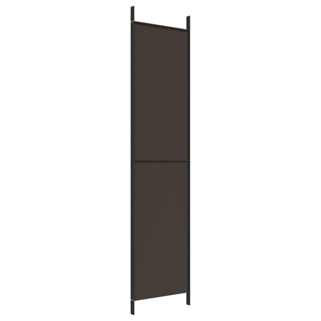 Divisorio a 3 Pannelli Marrone 150x220 cm in Tessuto