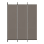 Divisorio a 3 Pannelli Antracite 150x220 cm in Tessuto
