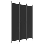 Divisorio a 3 Pannelli Nero 150x220 cm in Tessuto