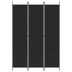 Divisorio a 3 Pannelli Nero 150x220 cm in Tessuto