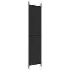 Divisorio a 3 Pannelli Nero 150x220 cm in Tessuto