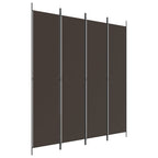 Divisorio a 4 Pannelli Marrone 200x220 cm in Tessuto
