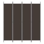 Divisorio a 4 Pannelli Marrone 200x220 cm in Tessuto