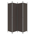 Divisorio a 4 Pannelli Marrone 200x220 cm in Tessuto