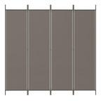 Divisorio a 4 Pannelli Antracite 200x220 cm Tessuto