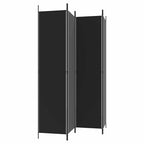 Divisorio a 4 Pannelli Nero 200x220 cm in Tessuto