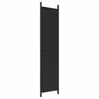 Divisorio a 4 Pannelli Nero 200x220 cm in Tessuto