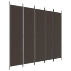Divisorio a 5 Pannelli Marrone 250x220 cm in Tessuto