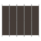 Divisorio a 5 Pannelli Marrone 250x220 cm in Tessuto