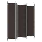 Divisorio a 5 Pannelli Marrone 250x220 cm in Tessuto