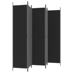 Divisorio 5 Pannelli Nero 250x220 cm Tessuto