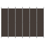 Divisorio a 6 Pannelli Marrone 300x220 cm in Tessuto
