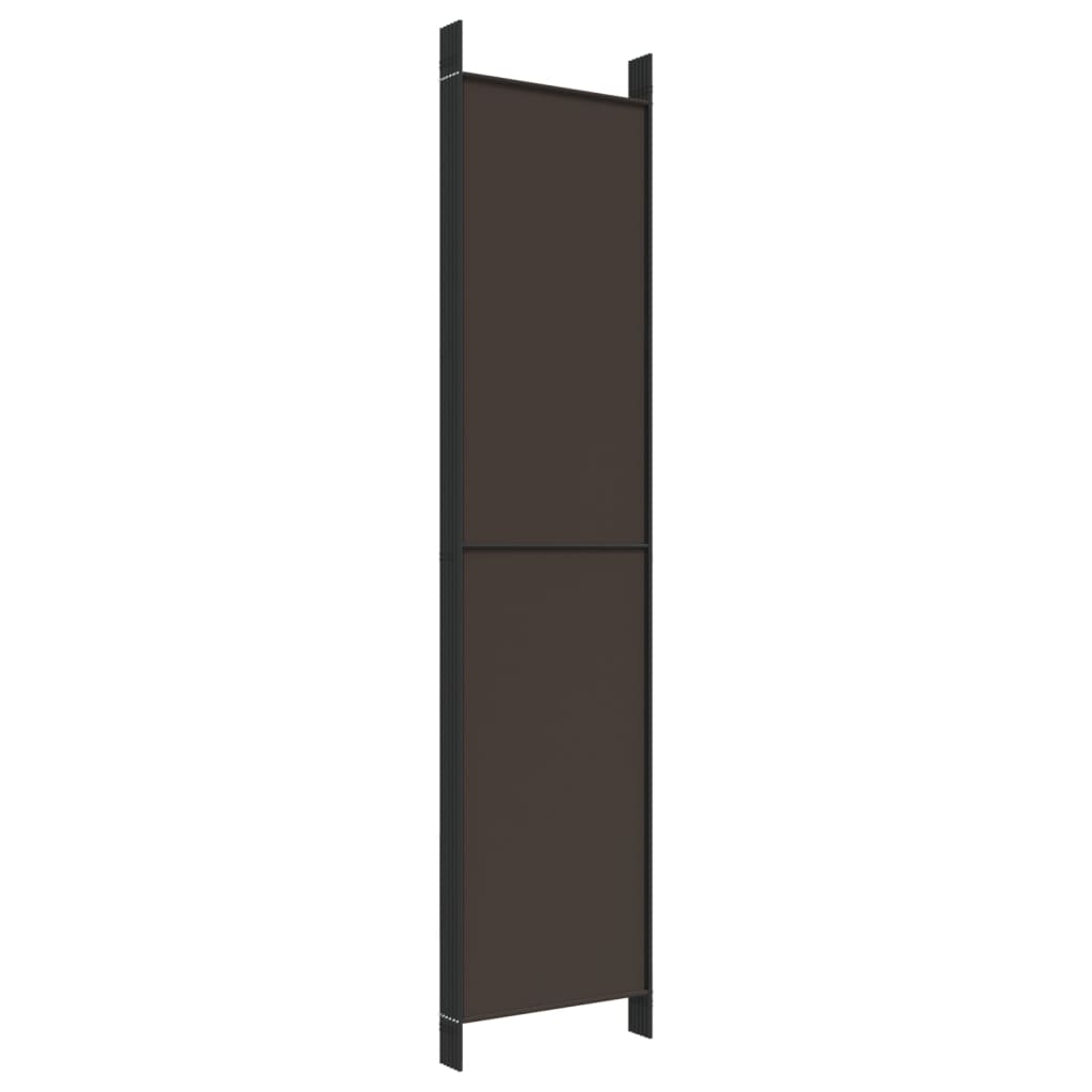 Divisorio a 6 Pannelli Marrone 300x220 cm in Tessuto