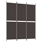 Divisorio a 3 Pannelli Marrone 150x180 cm in Tessuto