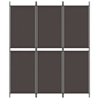 Divisorio a 3 Pannelli Marrone 150x180 cm in Tessuto