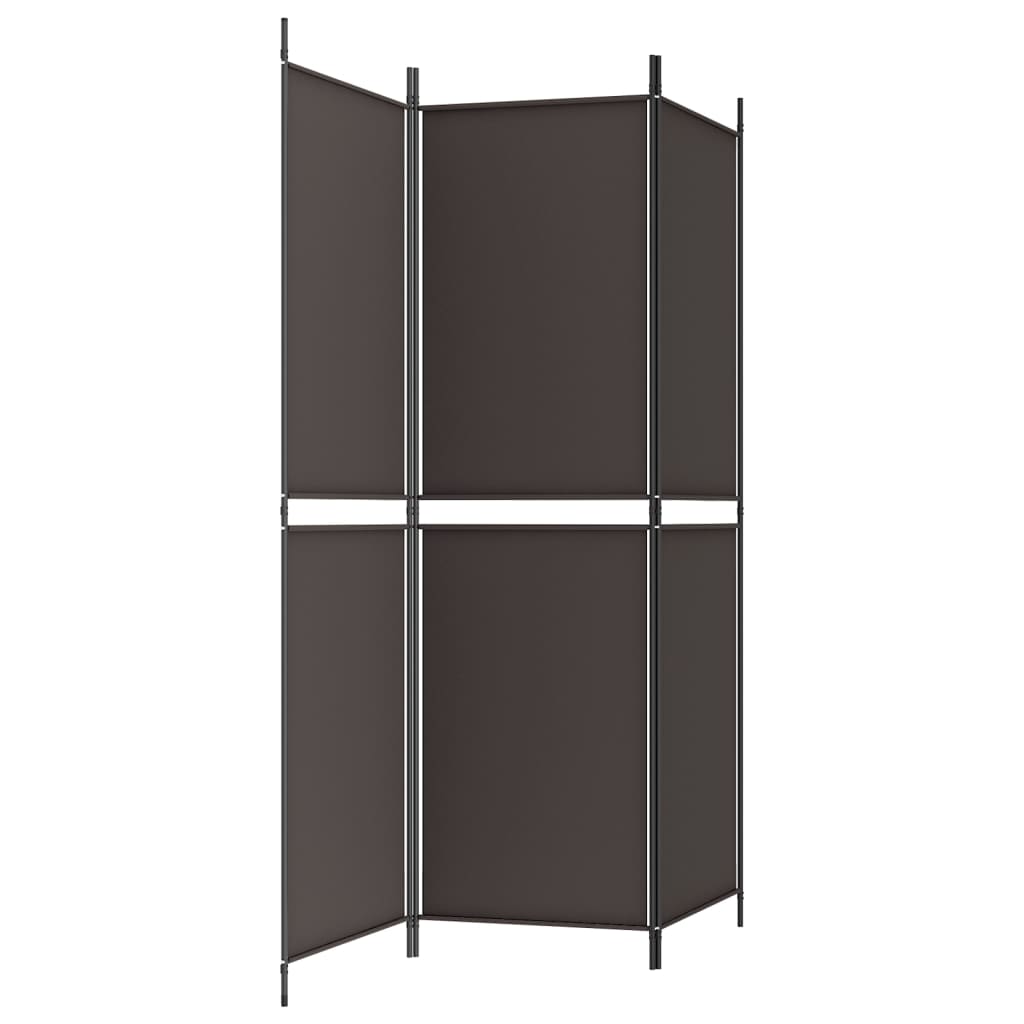 Divisorio a 3 Pannelli Marrone 150x180 cm in Tessuto