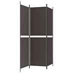 Divisorio a 3 Pannelli Marrone 150x180 cm in Tessuto