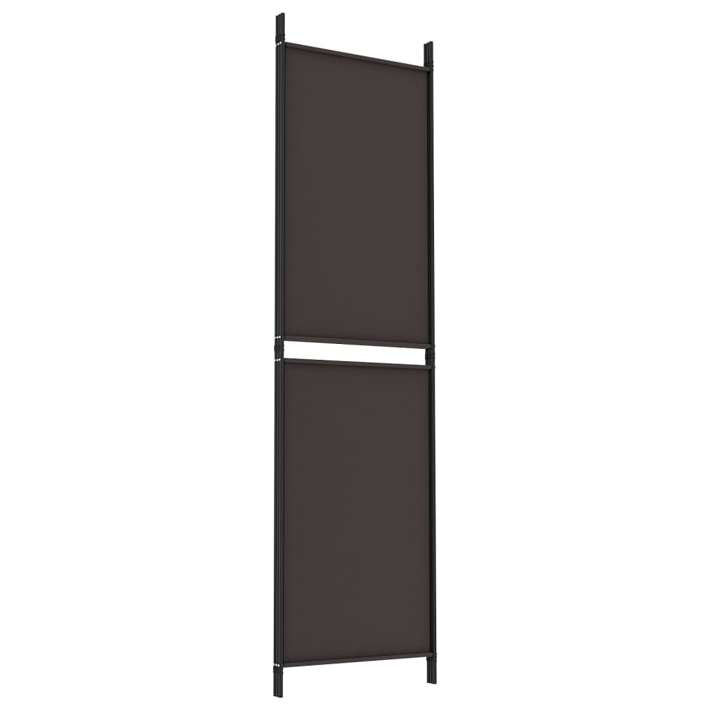 Divisorio a 3 Pannelli Marrone 150x180 cm in Tessuto